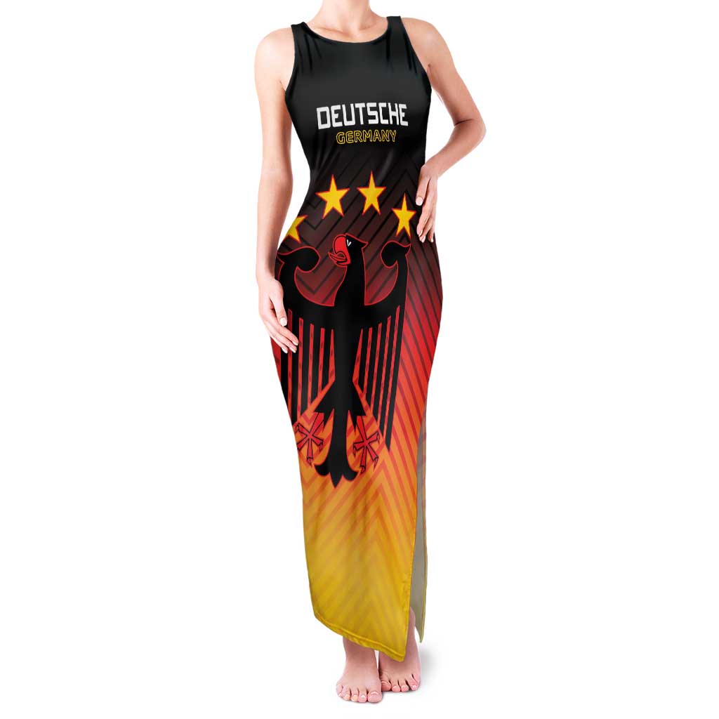 Custom Germany Football Family Matching Tank Maxi Dress and Hawaiian Shirt Special Black Eagle Flag Style - Wonder Print Shop