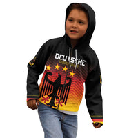 Custom Germany Football Kid Hoodie Special Black Eagle Flag Style - Wonder Print Shop