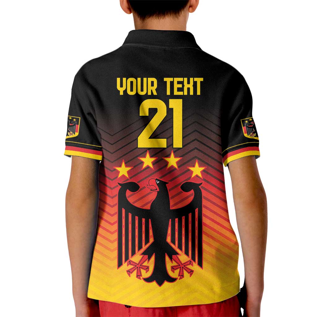 Custom Germany Football Kid Polo Shirt Special Black Eagle Flag Style - Wonder Print Shop