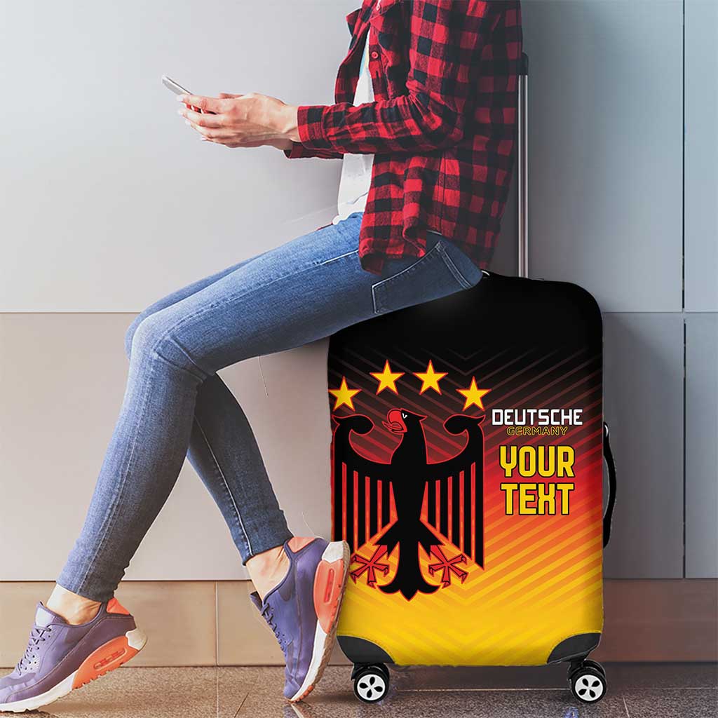 Custom Germany Football Luggage Cover Special Black Eagle Flag Style - Wonder Print Shop