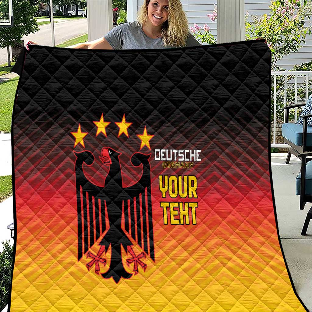 Custom Germany Football Quilt Special Black Eagle Flag Style - Wonder Print Shop