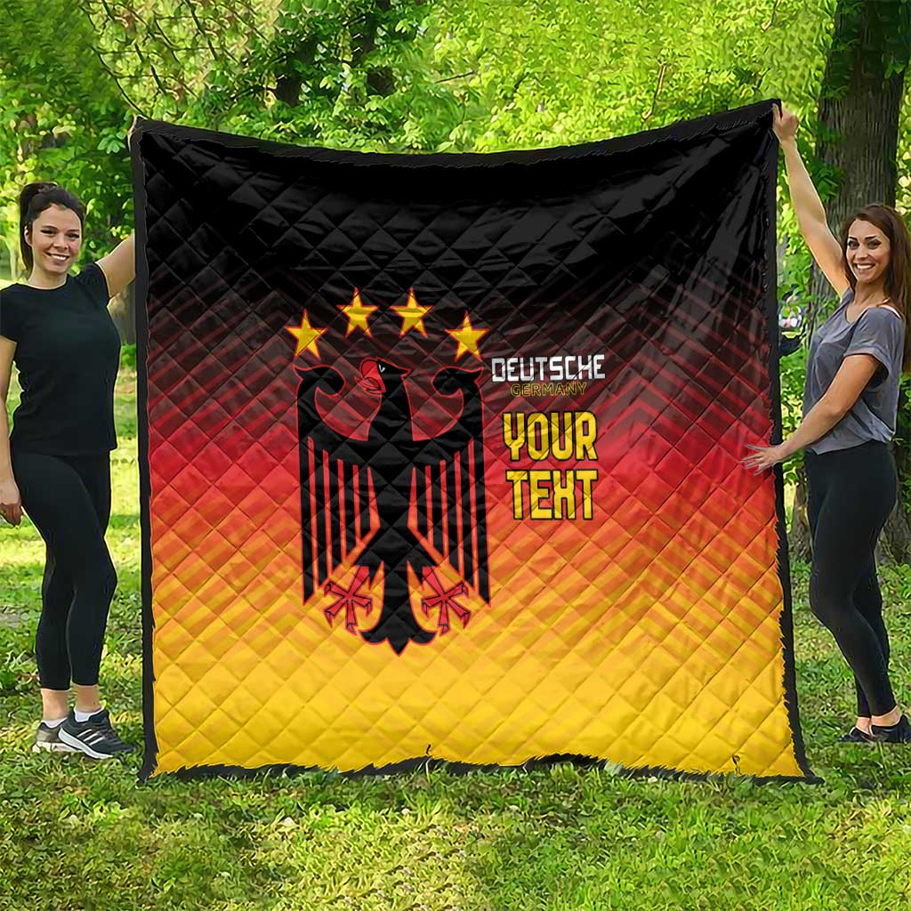 Custom Germany Football Quilt Special Black Eagle Flag Style - Wonder Print Shop