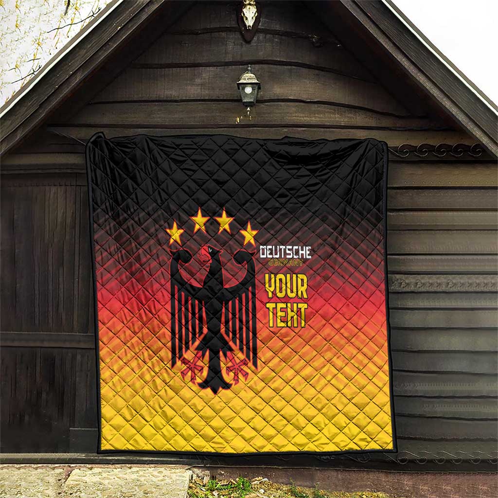 Custom Germany Football Quilt Special Black Eagle Flag Style - Wonder Print Shop