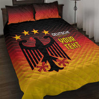 Custom Germany Football Quilt Bed Set Special Black Eagle Flag Style - Wonder Print Shop
