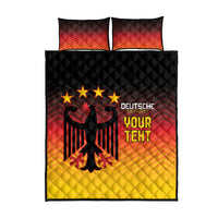 Custom Germany Football Quilt Bed Set Special Black Eagle Flag Style - Wonder Print Shop