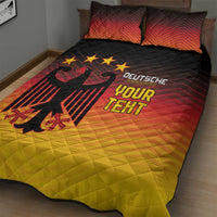 Custom Germany Football Quilt Bed Set Special Black Eagle Flag Style - Wonder Print Shop