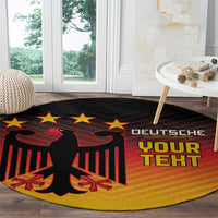 Custom Germany Football Round Carpet Special Black Eagle Flag Style