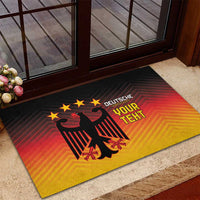 Custom Germany Football Rubber Doormat Special Black Eagle Flag Style - Wonder Print Shop