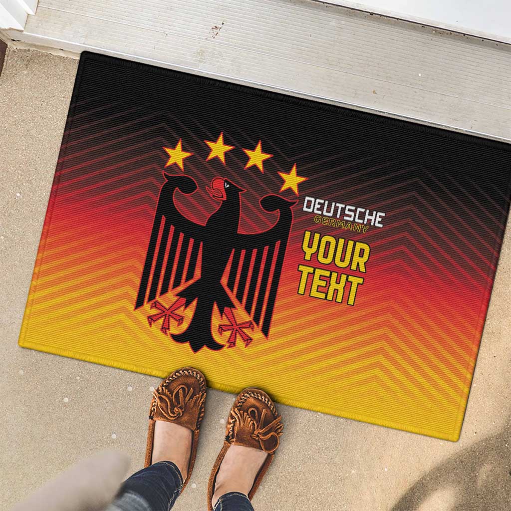 Custom Germany Football Rubber Doormat Special Black Eagle Flag Style - Wonder Print Shop