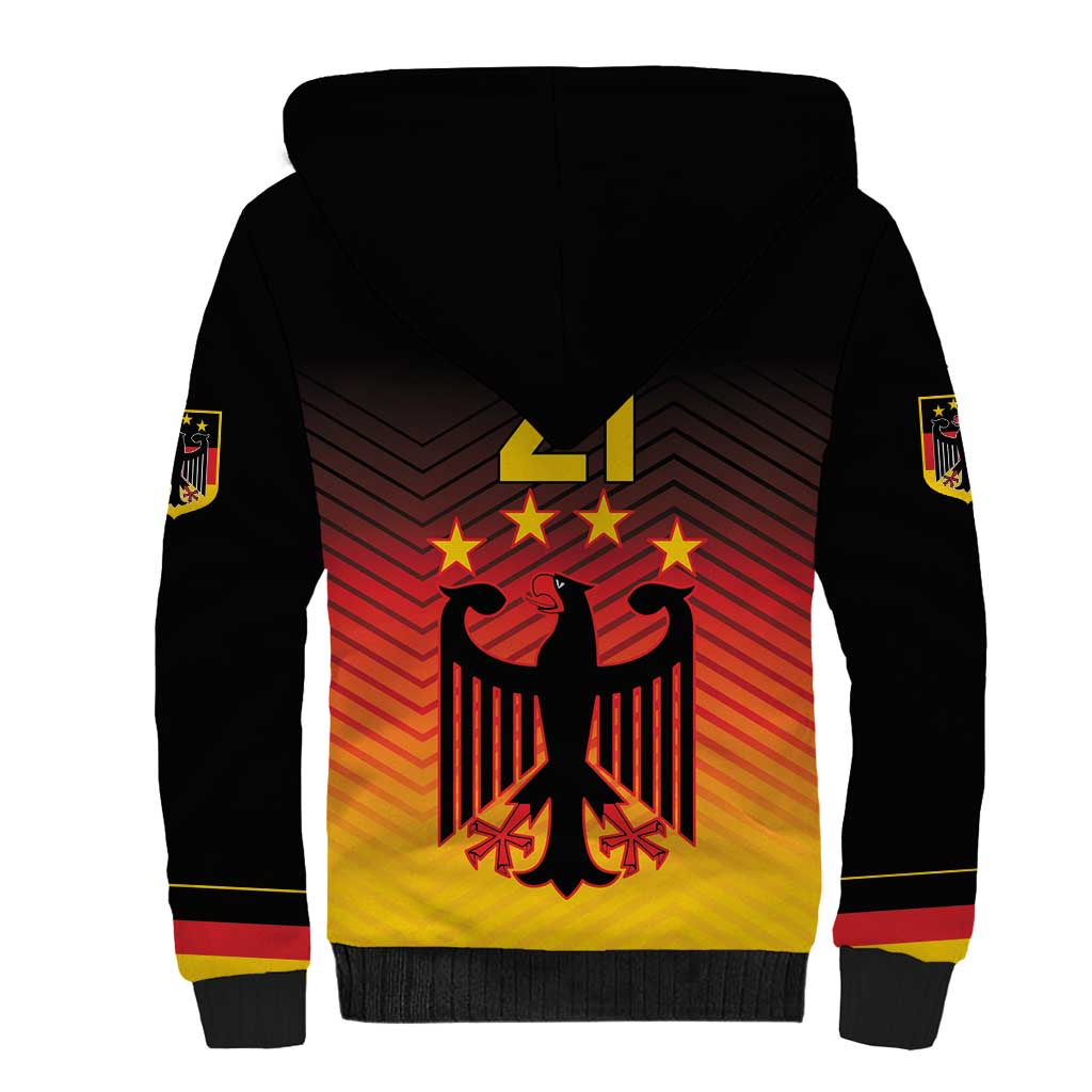 Custom Germany Football Sherpa Hoodie Special Black Eagle Flag Style - Wonder Print Shop