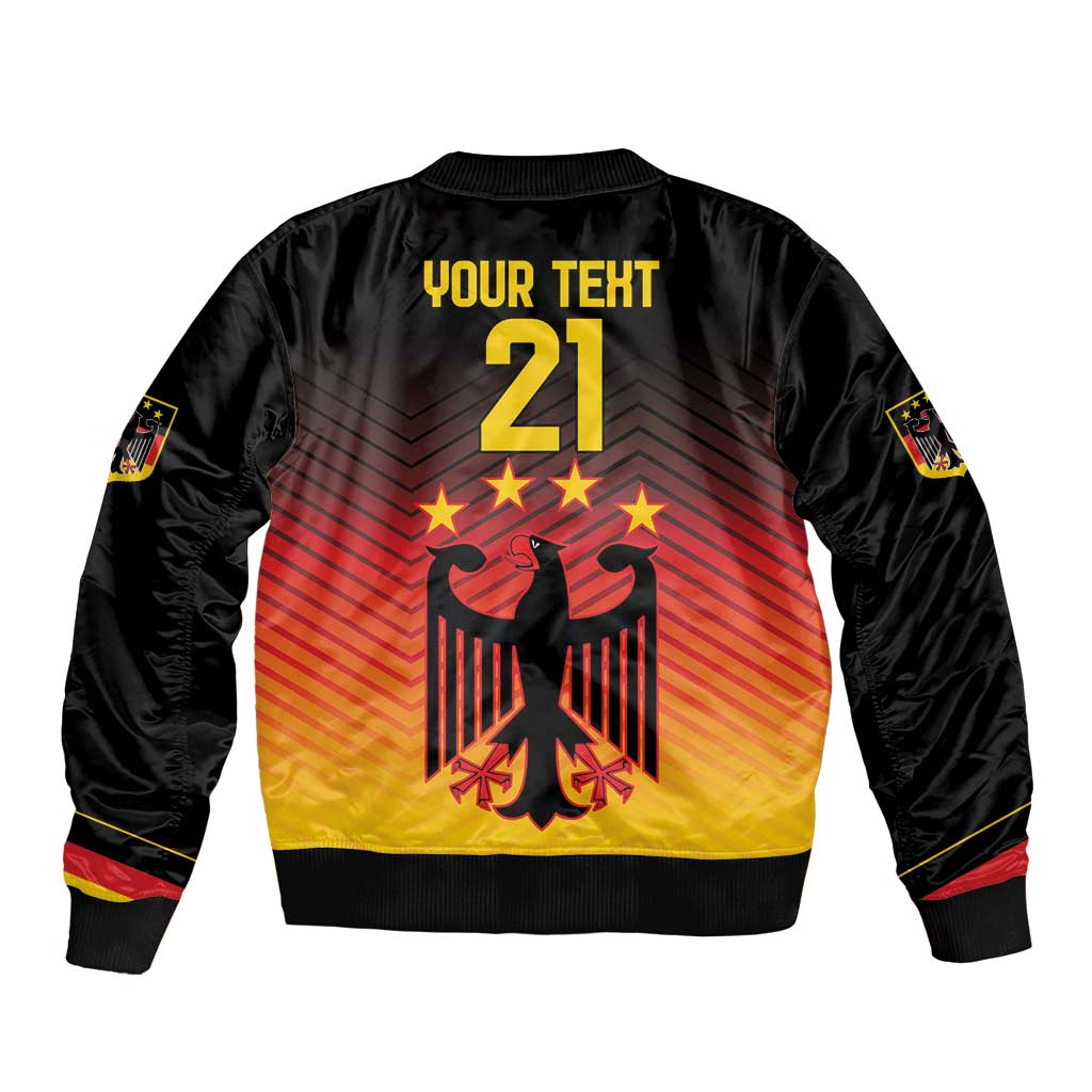 Custom Germany Football Sleeve Zip Bomber Jacket Special Black Eagle Flag Style - Wonder Print Shop