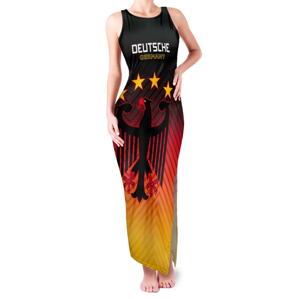 Custom Germany Football Tank Maxi Dress Special Black Eagle Flag Style - Wonder Print Shop