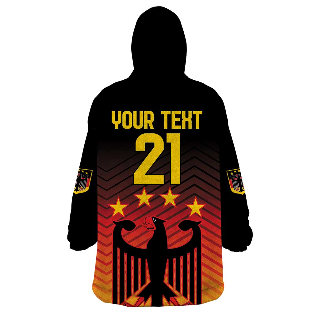 Custom Germany Football Wearable Blanket Hoodie Special Black Eagle Flag Style - Wonder Print Shop