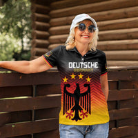 Custom Germany Football Women Polo Shirt Special Black Eagle Flag Style - Wonder Print Shop