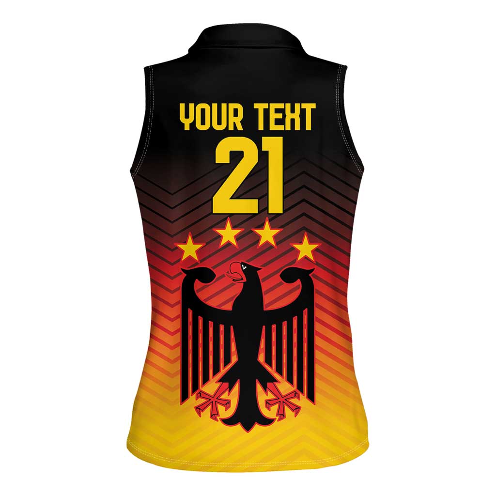 Custom Germany Football Women Sleeveless Polo Shirt Special Black Eagle Flag Style - Wonder Print Shop