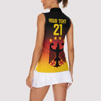 Custom Germany Football Women Sleeveless Polo Shirt Special Black Eagle Flag Style - Wonder Print Shop