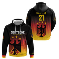 Custom Germany Football Zip Hoodie Special Black Eagle Flag Style - Wonder Print Shop