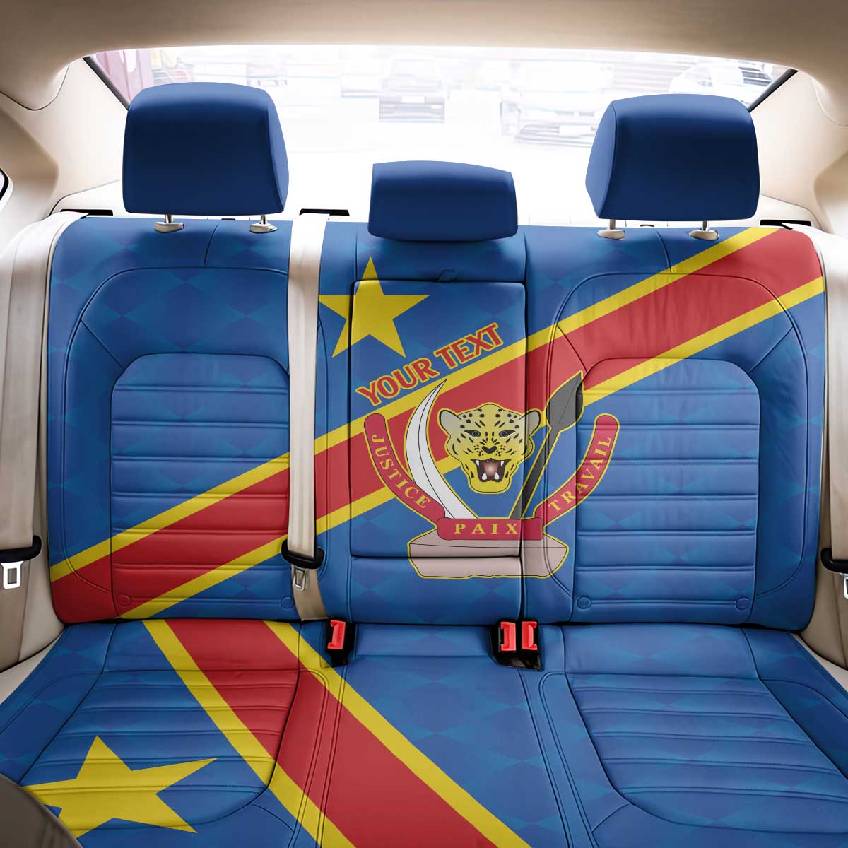 Democratic Republic of the Congo Personalized Back Car Seat Cover Flag Style - Wonder Print Shop