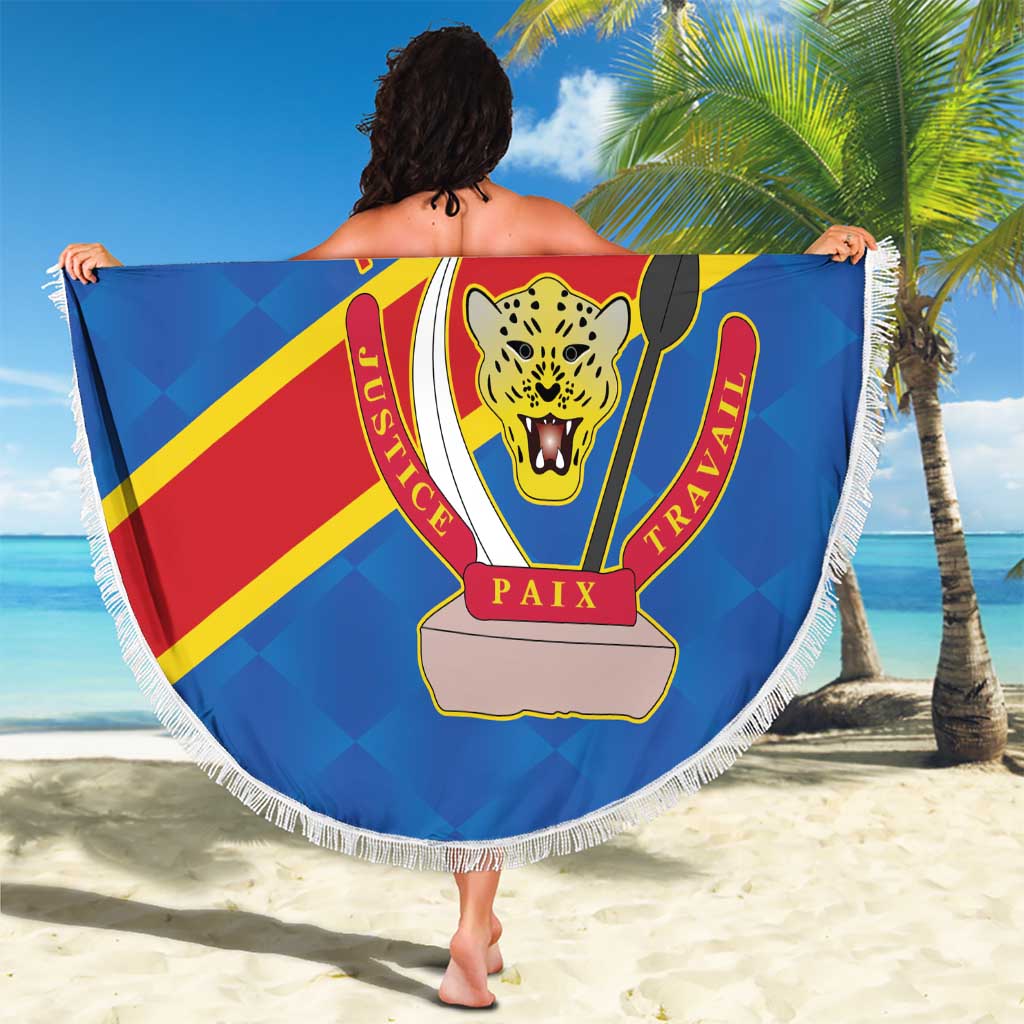 Democratic Republic of the Congo Personalized Beach Blanket Flag Style - Wonder Print Shop