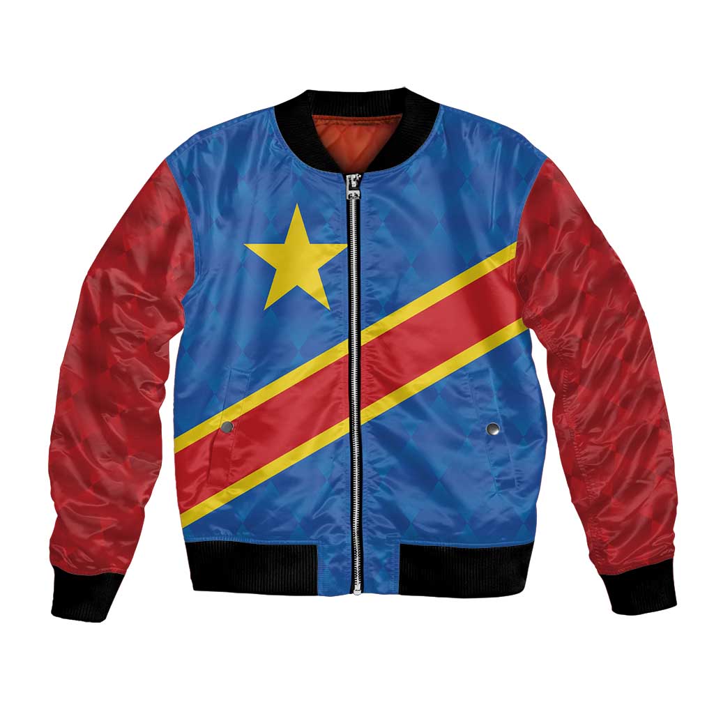 Democratic Republic of the Congo Personalized Bomber Jacket Flag Style - Wonder Print Shop
