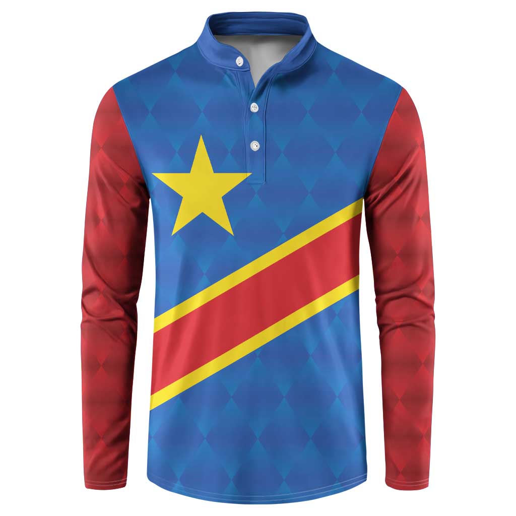 Democratic Republic of the Congo Personalized Button Sweatshirt Flag Style - Wonder Print Shop