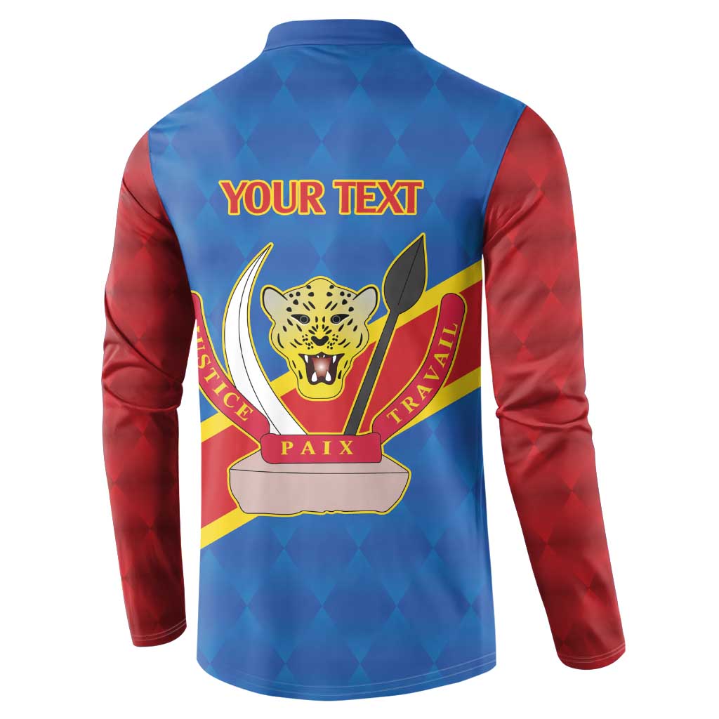 Democratic Republic of the Congo Personalized Button Sweatshirt Flag Style - Wonder Print Shop