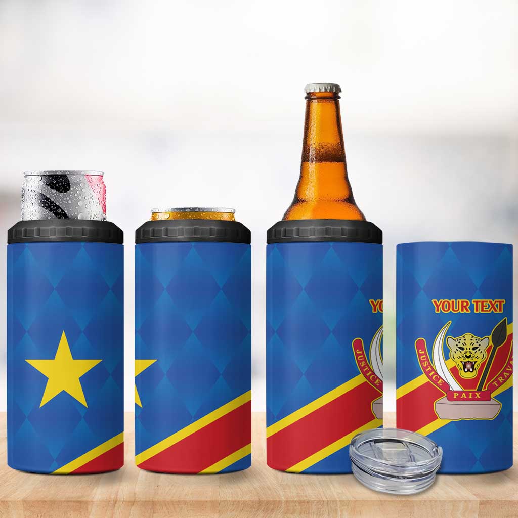 Democratic Republic of the Congo Personalized 4 in 1 Can Cooler Tumbler Flag Style - Wonder Print Shop