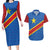 Democratic Republic of the Congo Personalized Couples Matching Long Sleeve Bodycon Dress and Hawaiian Shirt Flag Style - Wonder Print Shop