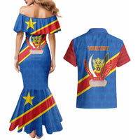 Democratic Republic of the Congo Personalized Couples Matching Mermaid Dress and Hawaiian Shirt Flag Style - Wonder Print Shop