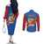 Democratic Republic of the Congo Personalized Couples Matching Off The Shoulder Long Sleeve Dress and Long Sleeve Button Shirt Flag Style - Wonder Print Shop