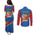 Democratic Republic of the Congo Personalized Couples Matching Puletasi and Long Sleeve Button Shirt Flag Style - Wonder Print Shop
