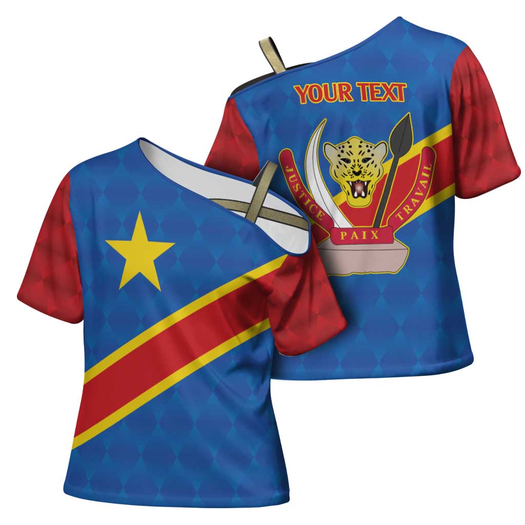 Africa DR of the Congo Personalized Cross Shoulder Shirt Flag Style