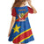 Democratic Republic of the Congo Personalized Family Matching Off Shoulder Short Dress and Hawaiian Shirt Flag Style - Wonder Print Shop