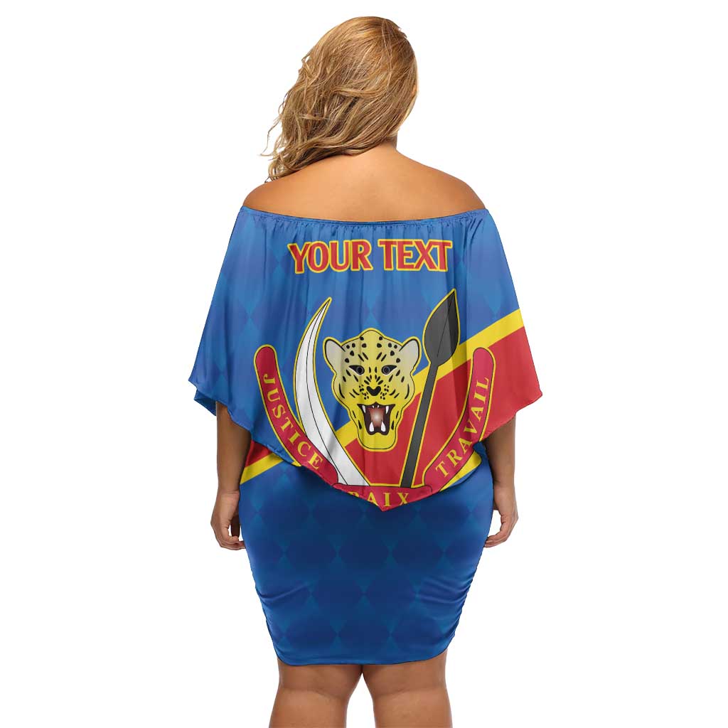 Democratic Republic of the Congo Personalized Family Matching Off Shoulder Short Dress and Hawaiian Shirt Flag Style - Wonder Print Shop