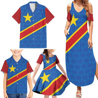 Democratic Republic of the Congo Personalized Family Matching Summer Maxi Dress and Hawaiian Shirt Flag Style - Wonder Print Shop