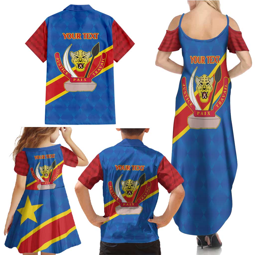 Democratic Republic of the Congo Personalized Family Matching Summer Maxi Dress and Hawaiian Shirt Flag Style - Wonder Print Shop