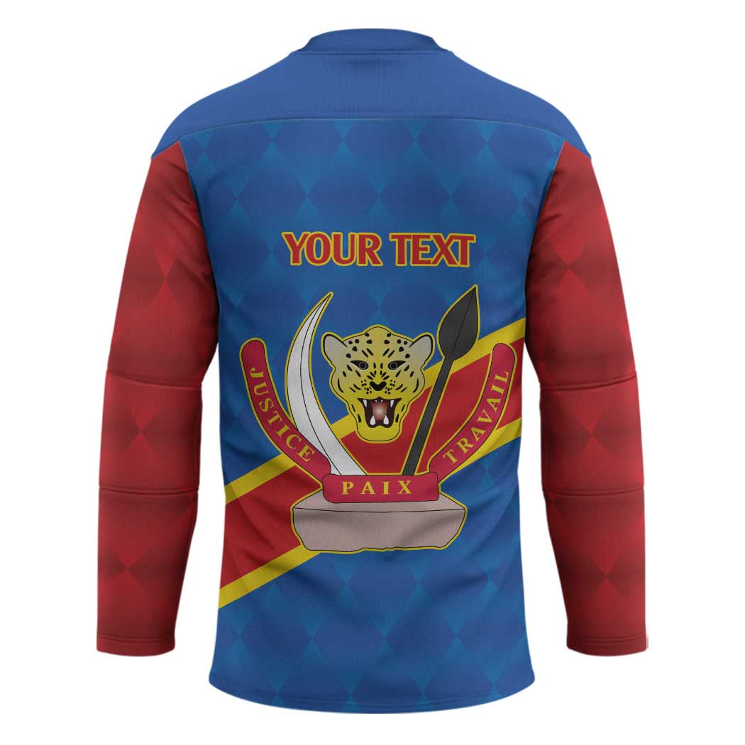 Africa DR of the Congo Personalized Hockey Jersey Flag Style