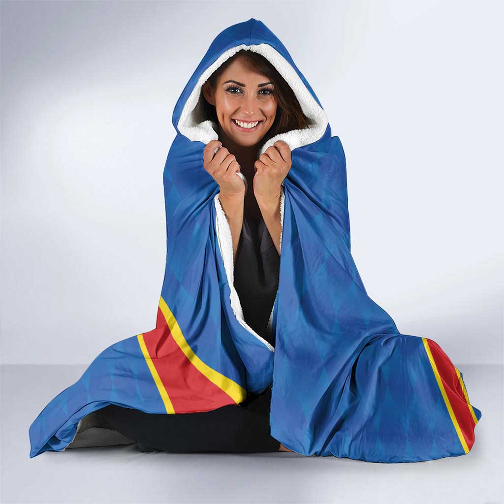 Democratic Republic of the Congo Personalized Hooded Blanket Flag Style - Wonder Print Shop