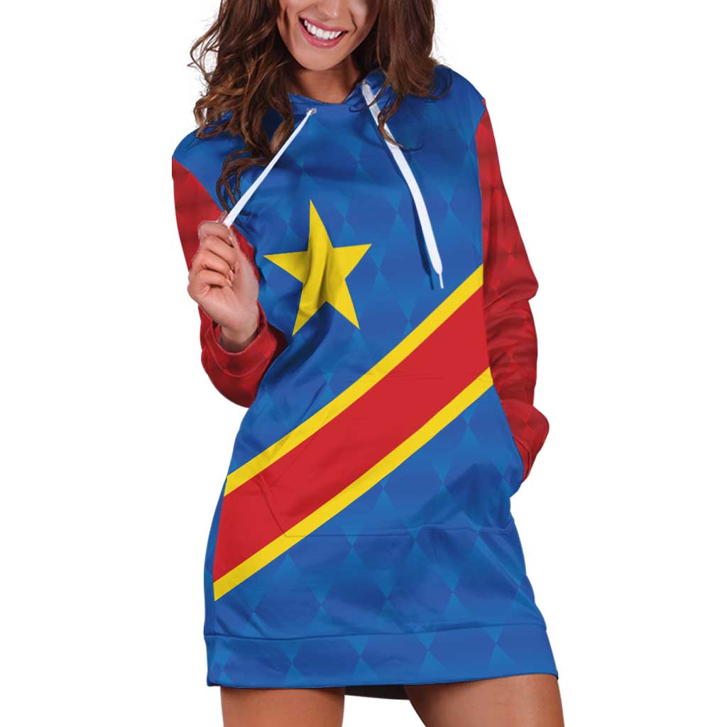 Democratic Republic of the Congo Personalized Hoodie Dress Flag Style - Wonder Print Shop