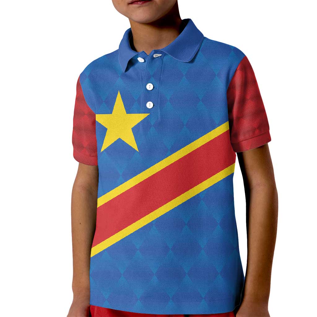 Democratic Republic of the Congo Personalized Kid Polo Shirt Flag Style - Wonder Print Shop
