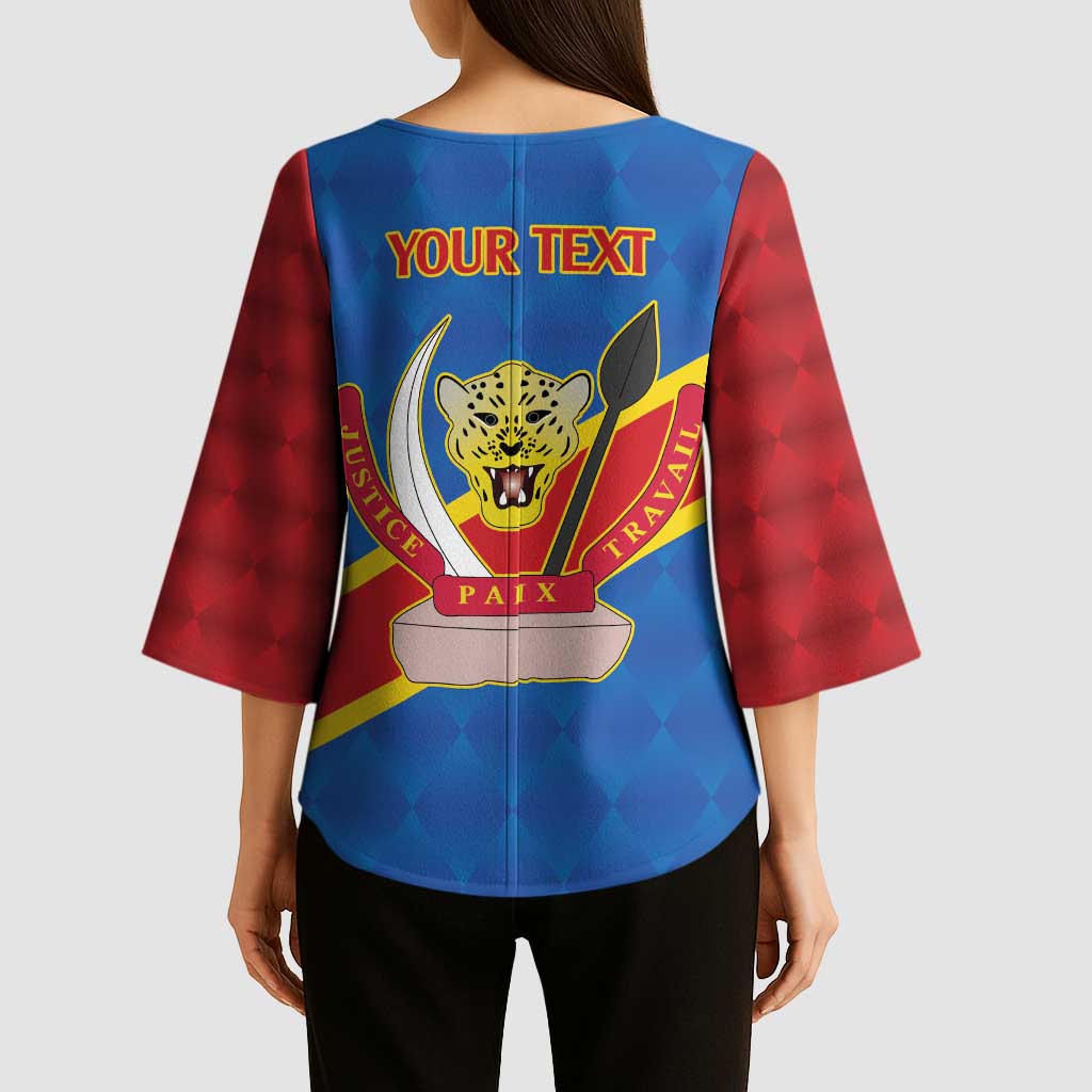 Africa DR of the Congo Personalized Kimono Sleeve Blouse Flag Style