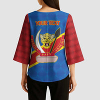 Africa DR of the Congo Personalized Kimono Sleeve Blouse Flag Style
