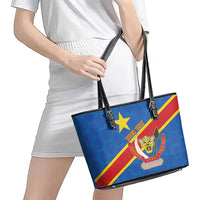 Democratic Republic of the Congo Personalized Leather Tote Bag Flag Style - Wonder Print Shop