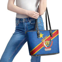 Democratic Republic of the Congo Personalized Leather Tote Bag Flag Style - Wonder Print Shop
