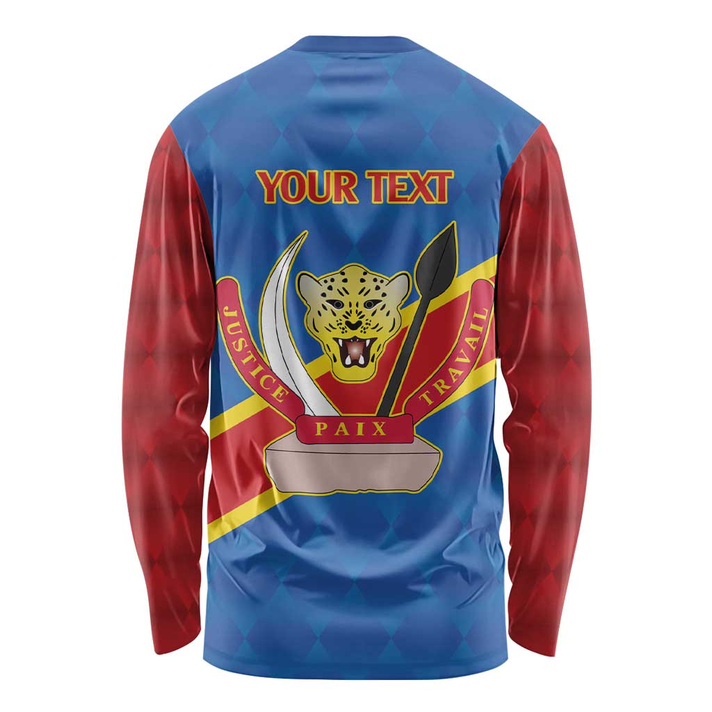 Democratic Republic of the Congo Personalized Long Sleeve Shirt Flag Style - Wonder Print Shop