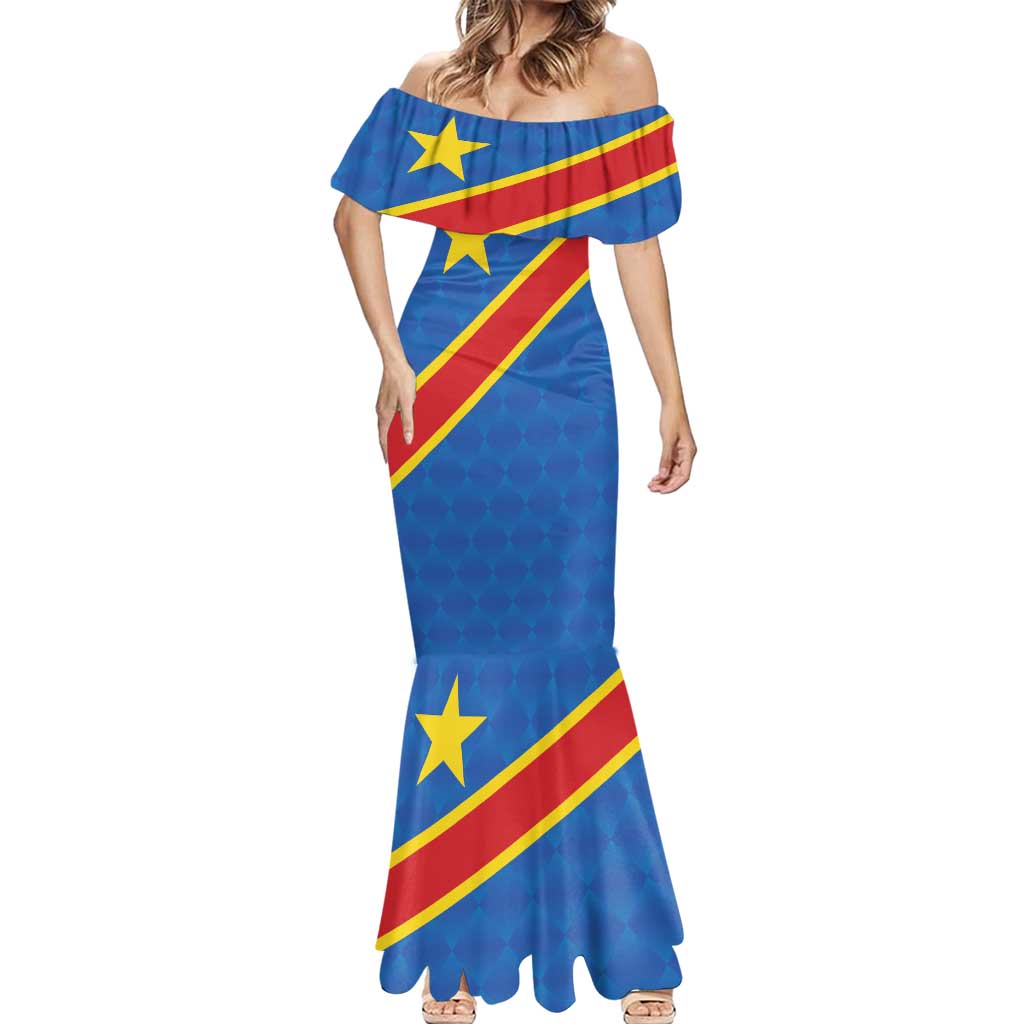 Democratic Republic of the Congo Personalized Mermaid Dress Flag Style - Wonder Print Shop