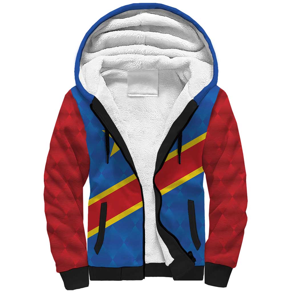 Democratic Republic of the Congo Personalized Sherpa Hoodie Flag Style - Wonder Print Shop