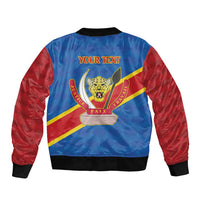 Democratic Republic of the Congo Personalized Sleeve Zip Bomber Jacket Flag Style - Wonder Print Shop