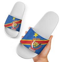 Africa DR of the Congo Personalized Slide Sandals Flag Style