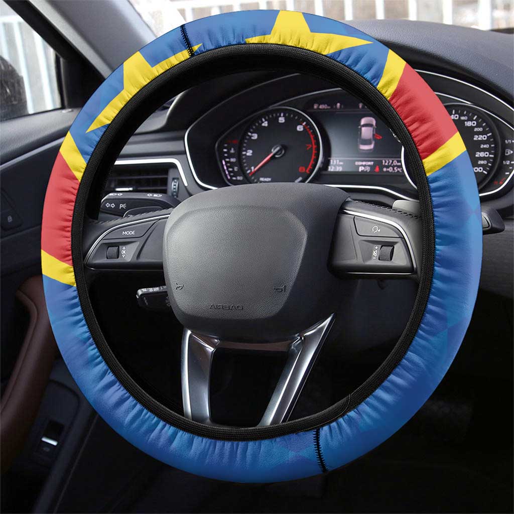 Democratic Republic of the Congo Steering Wheel Cover Flag Style - Wonder Print Shop